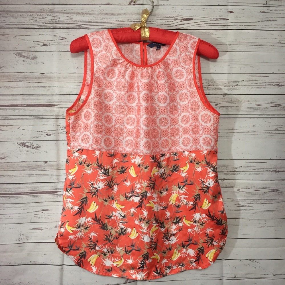 Peter Som DesigNation Orange Floral Blouse Small